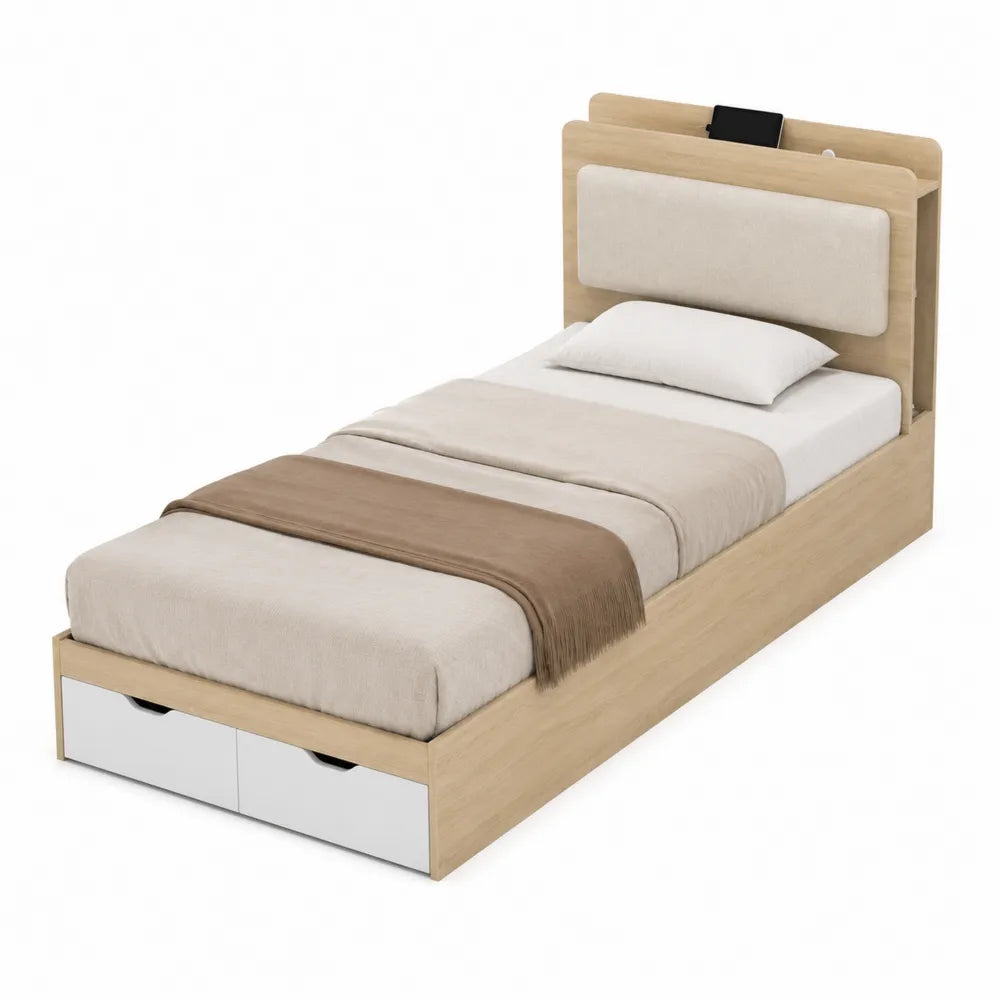 ?¨®?ko Jednoosobowe Drewniane z Szufladami 200x90 cm