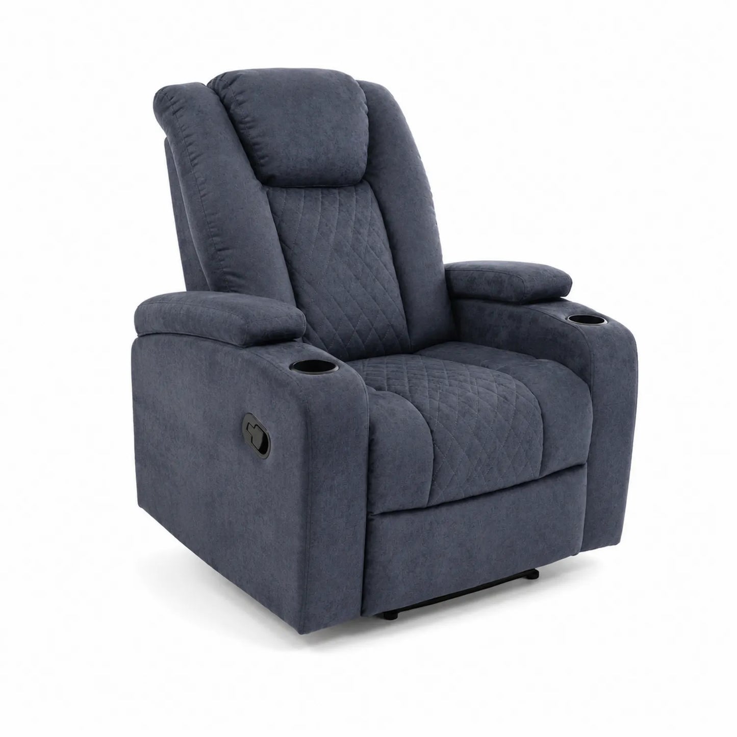 Relaxsessel aus Polyester Blau mit Becherhalter