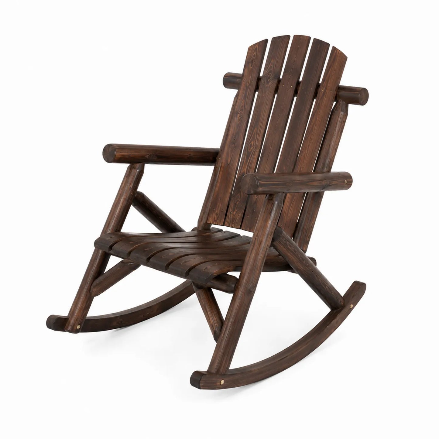 Schaukelstuhl aus Holz Dunkelbraun 90cm Höhe