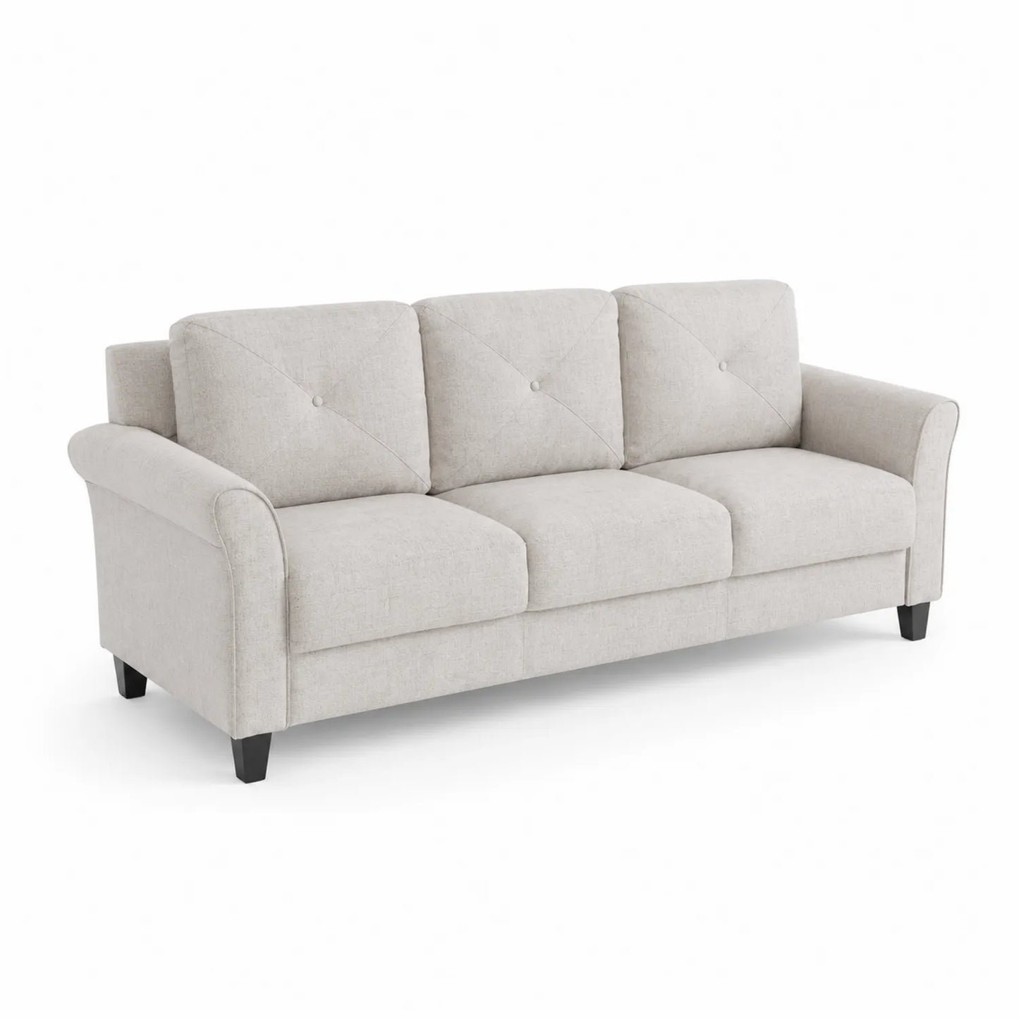 3-Sitzer Sofa Rechteckig Stoff Beige 200cm