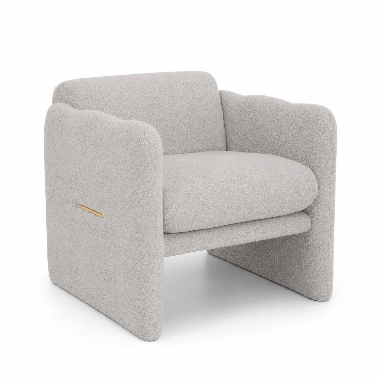 Clubsessel Bouclé Stoff Hellgrau 75x80x70cm