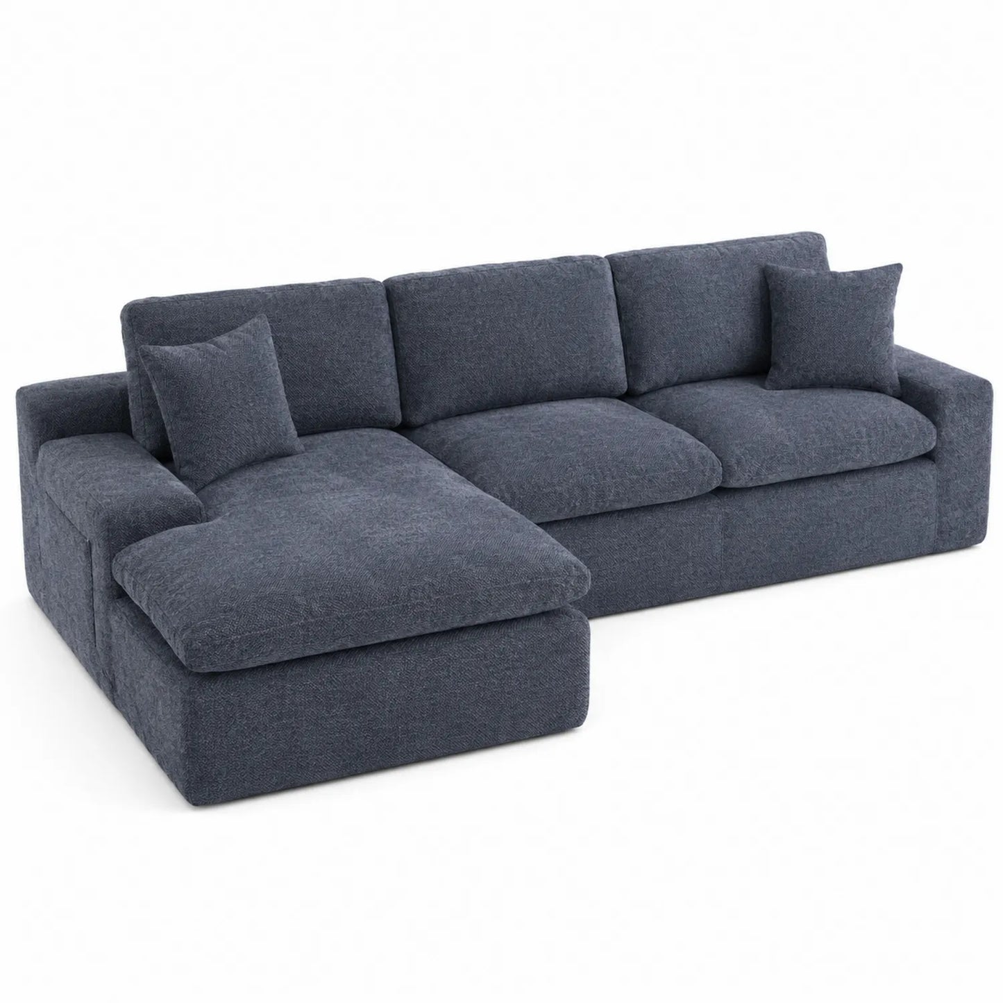 Ecksofa aus Stoff mit Ottomane Dunkelblau