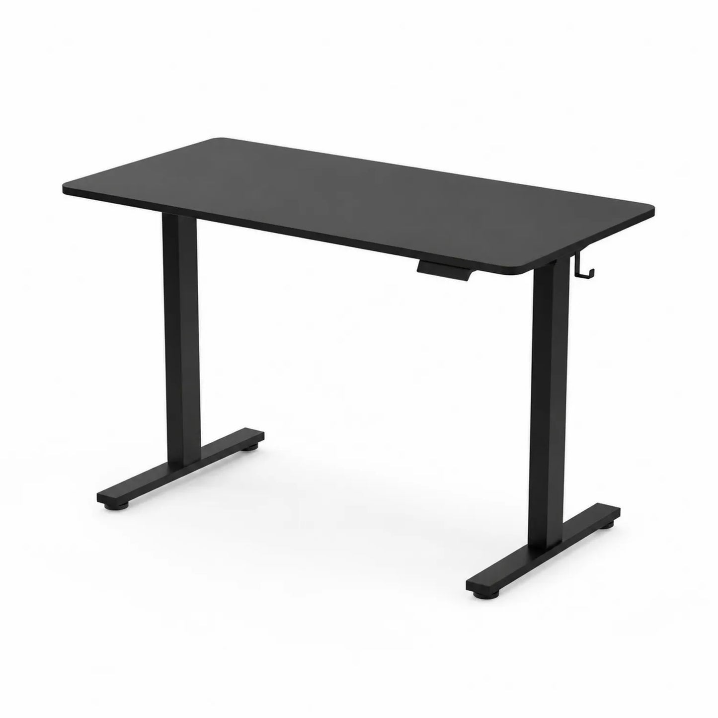 Höhenverstellbarer Schreibtisch aus MDF und Stahl Schwarz 120x60 cm