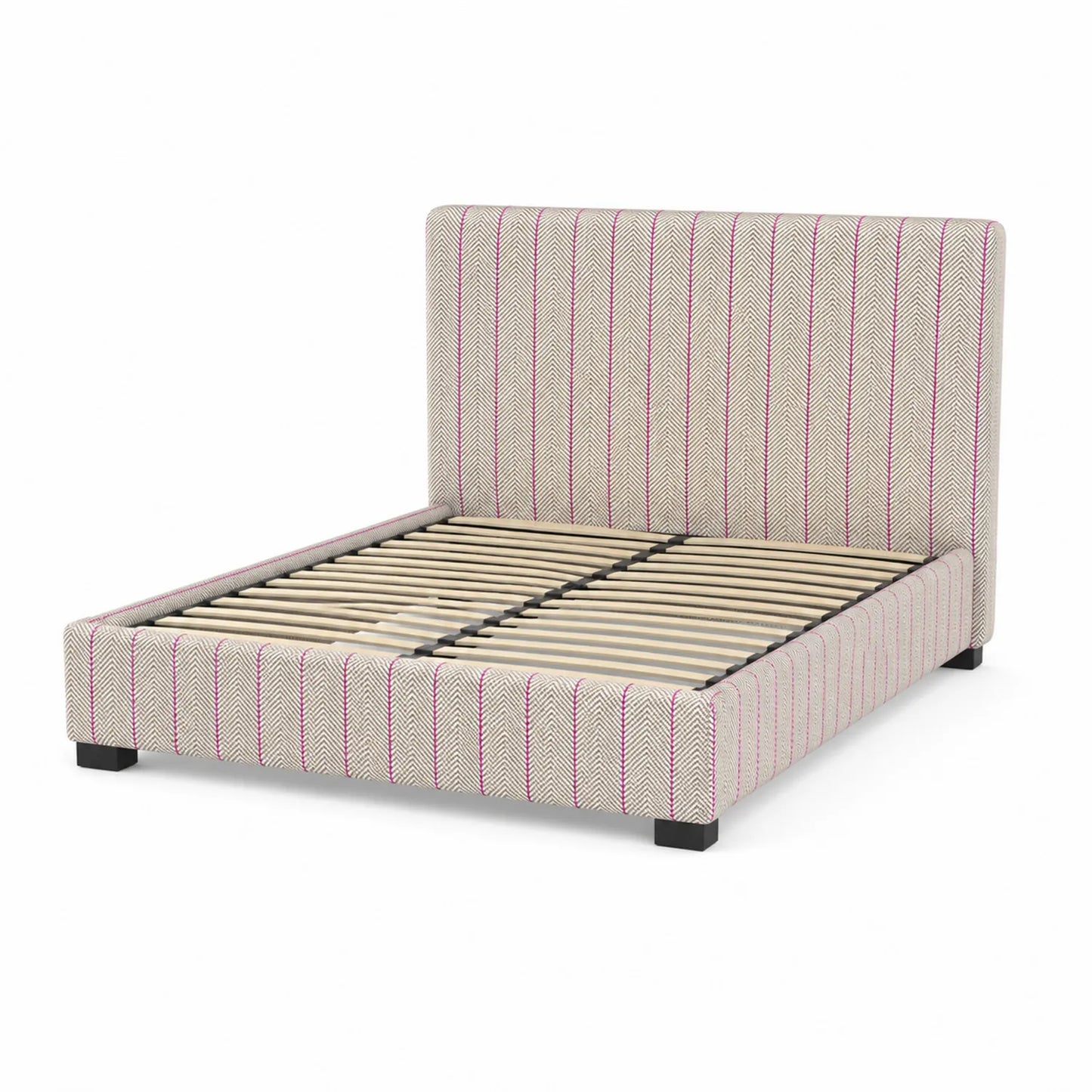Bettgestell Doppelbett 200x160 cm Beige/Rot