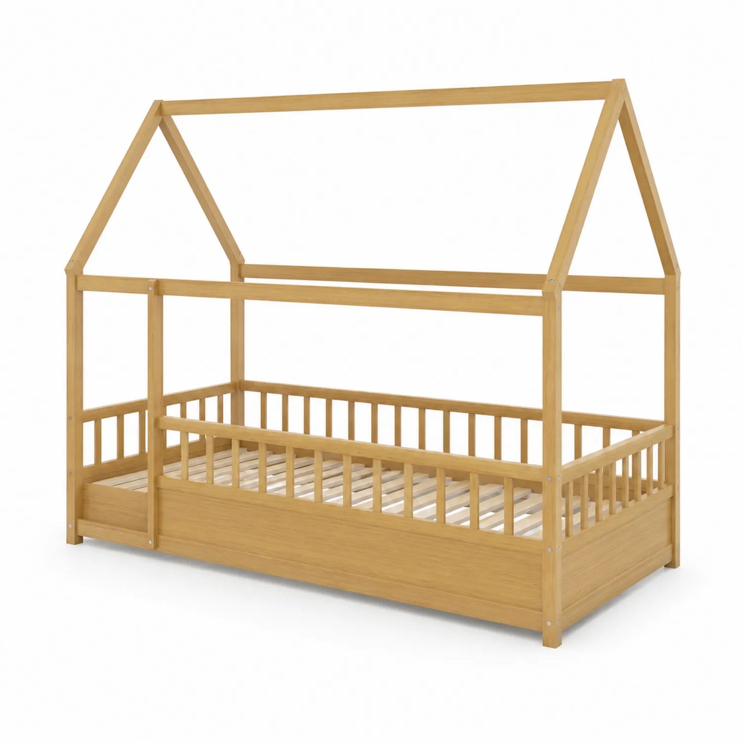 Kinderbett Hausform Kiefer 200x90cm Natur