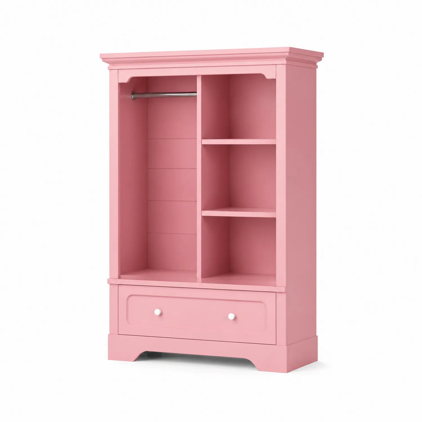 Rosa Kleiderschrank mit MDF und Metall