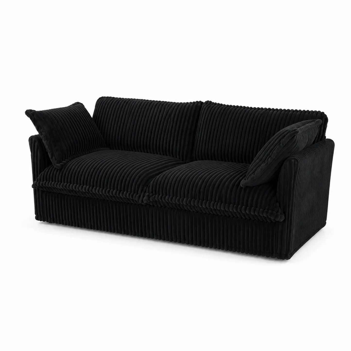 3-Sitzer Sofa aus Cord Schwarz