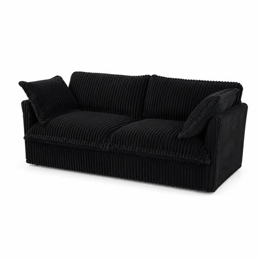 3-Sitzer Sofa aus Cord Schwarz