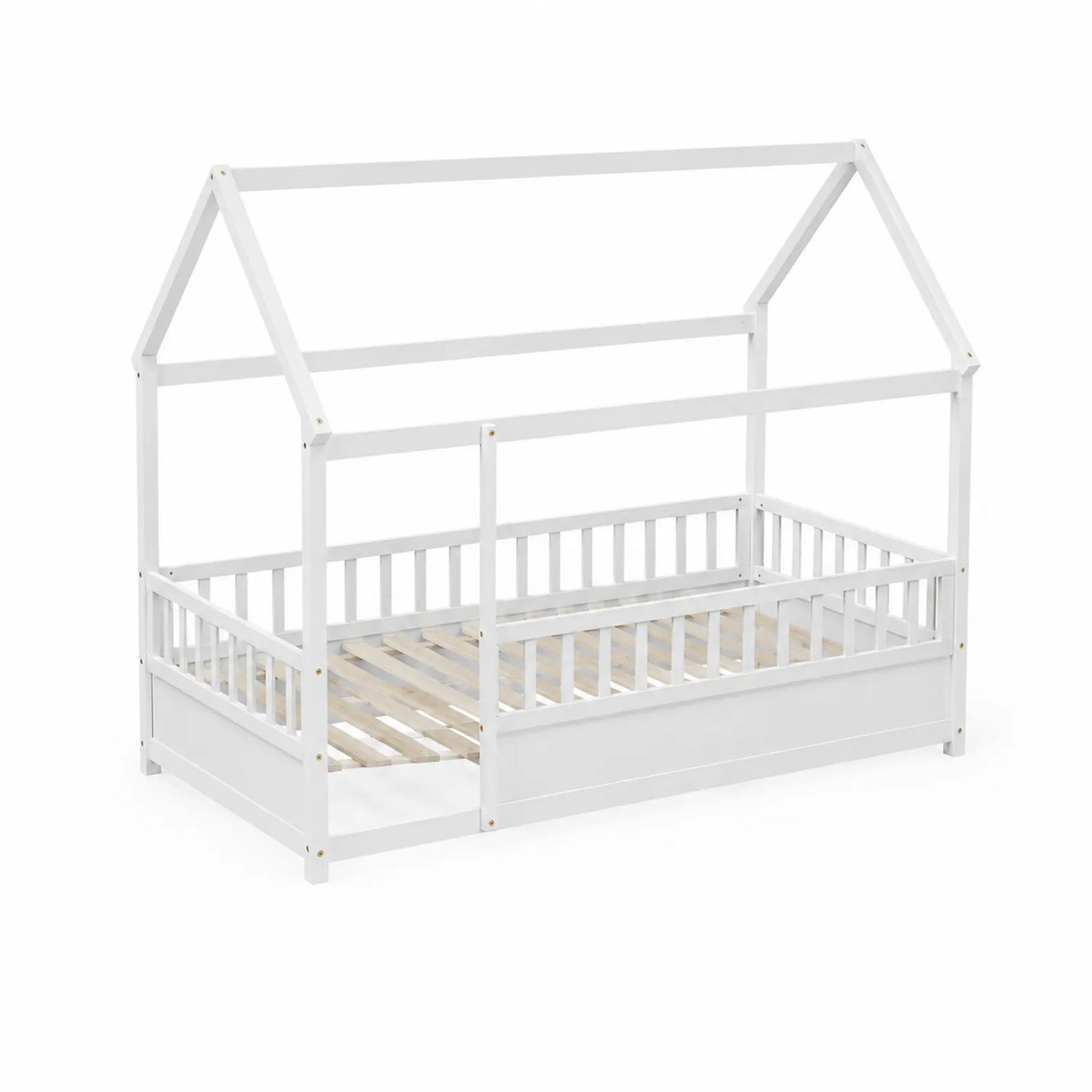 Holzbett für Kinder Hausform Weiß Kiefer
