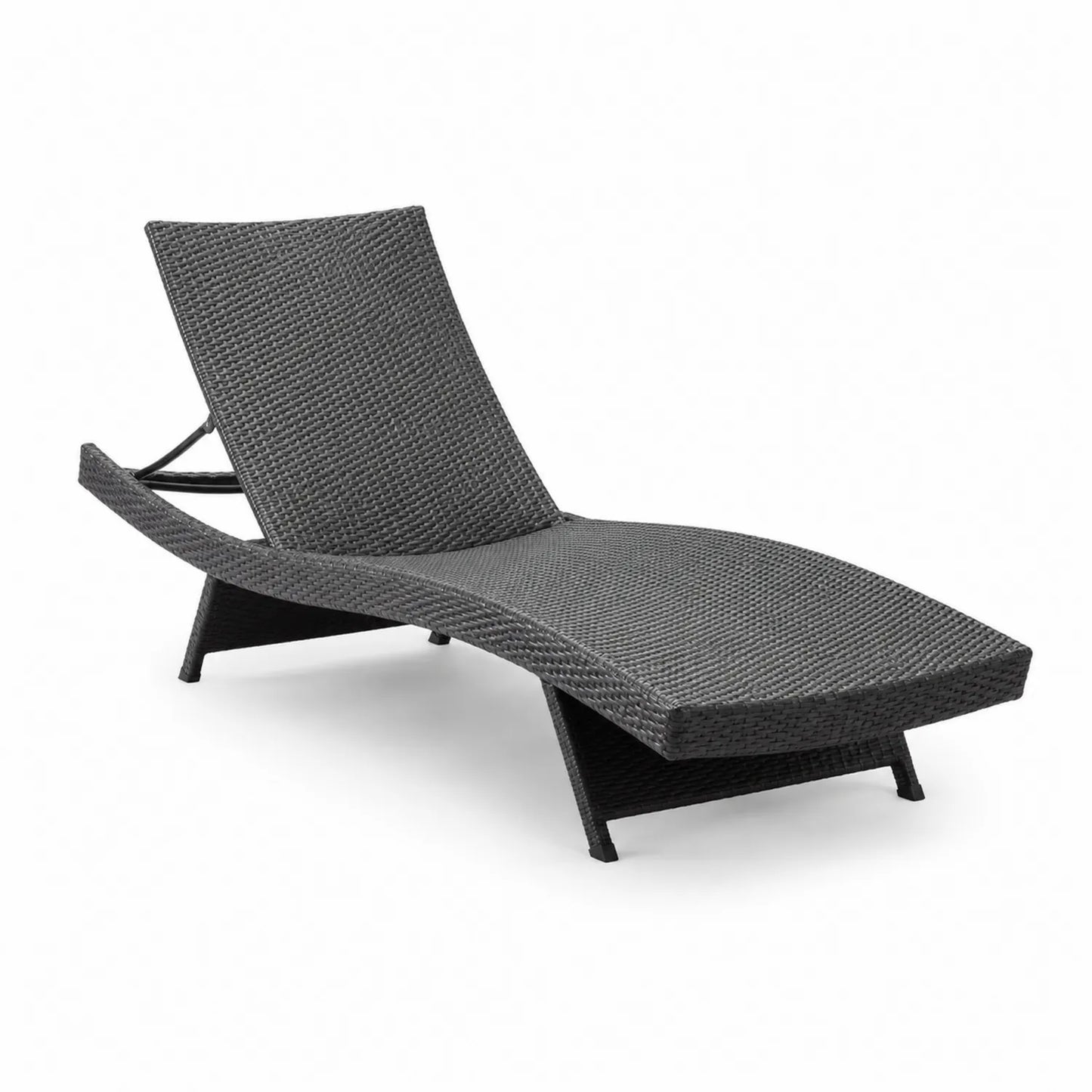 Sonnenliege aus Stahl und Polyethylen-Rattan Grau