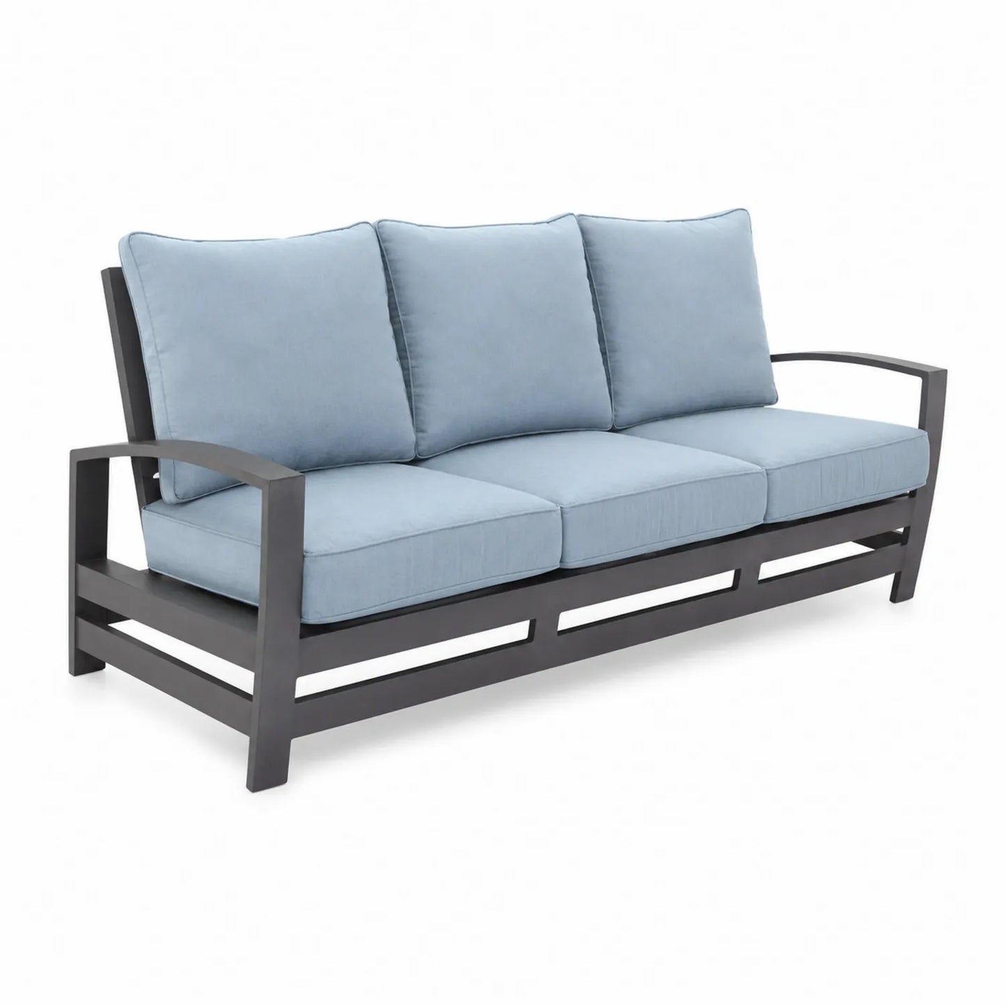 3-Sitzer Outdoor-Sofa Aluminium Hellblau