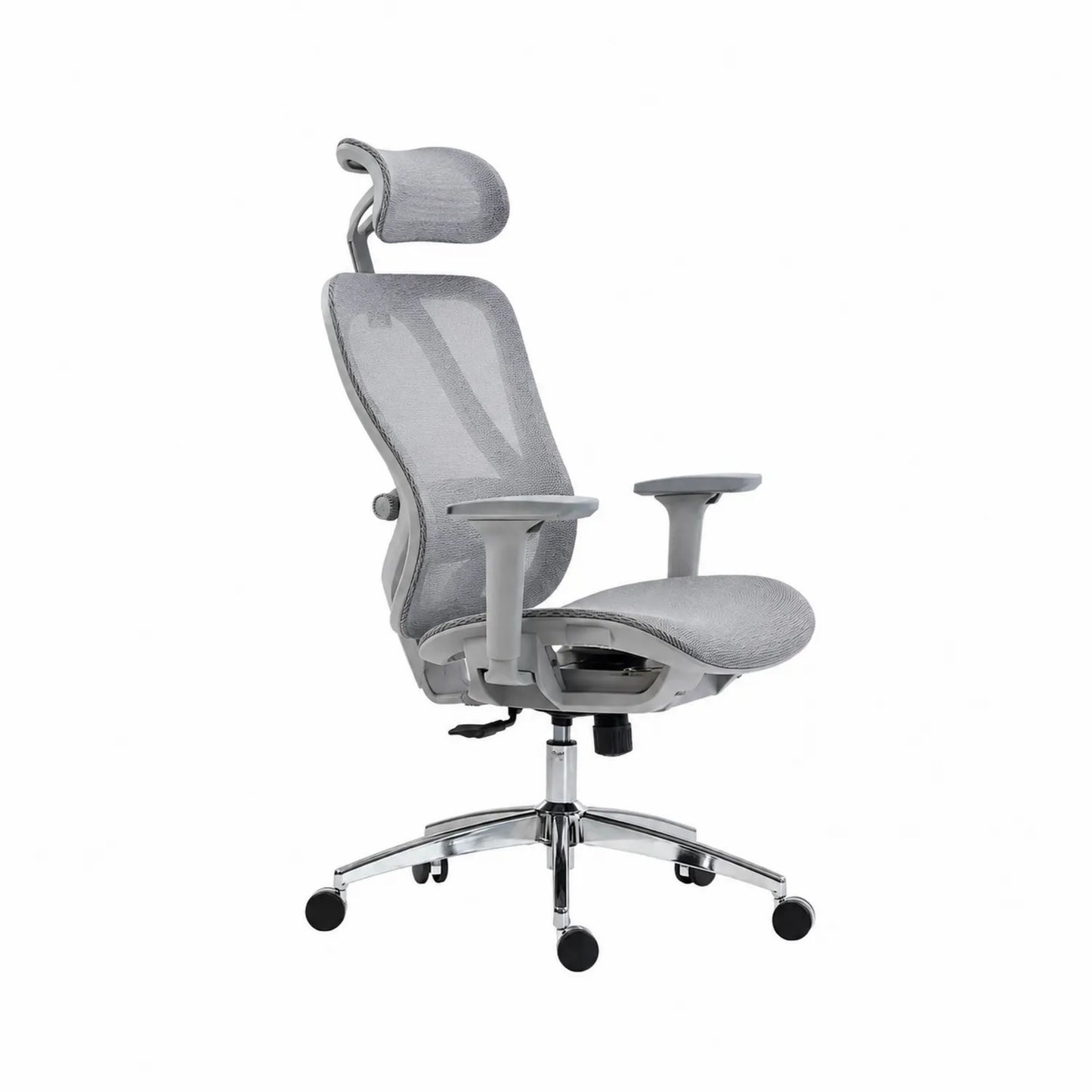 Ergonomischer Bürostuhl Aluminium mit Polyester-Netzgewebe Grau