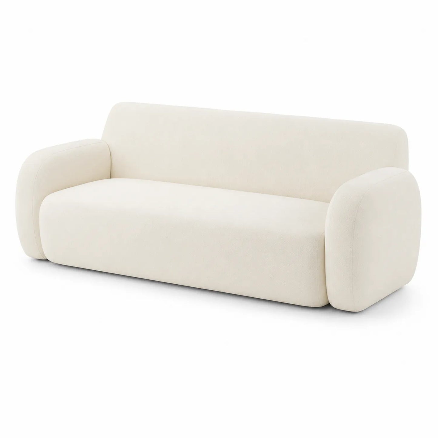 3-Sitzer Sofa Beige Polyester-Bouclé