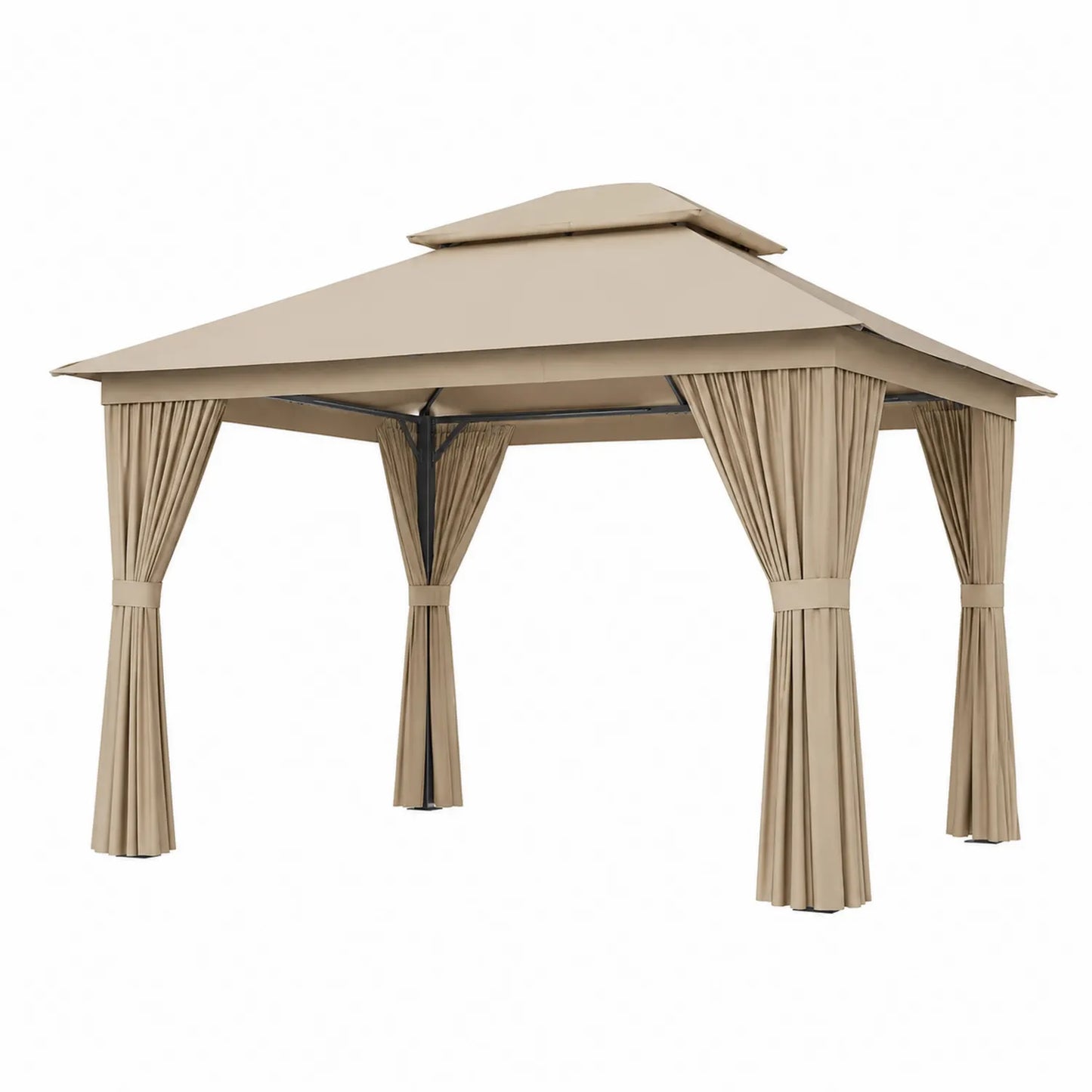 Pavillon rechteckig 300x400 cm Stahl Polyester Beige