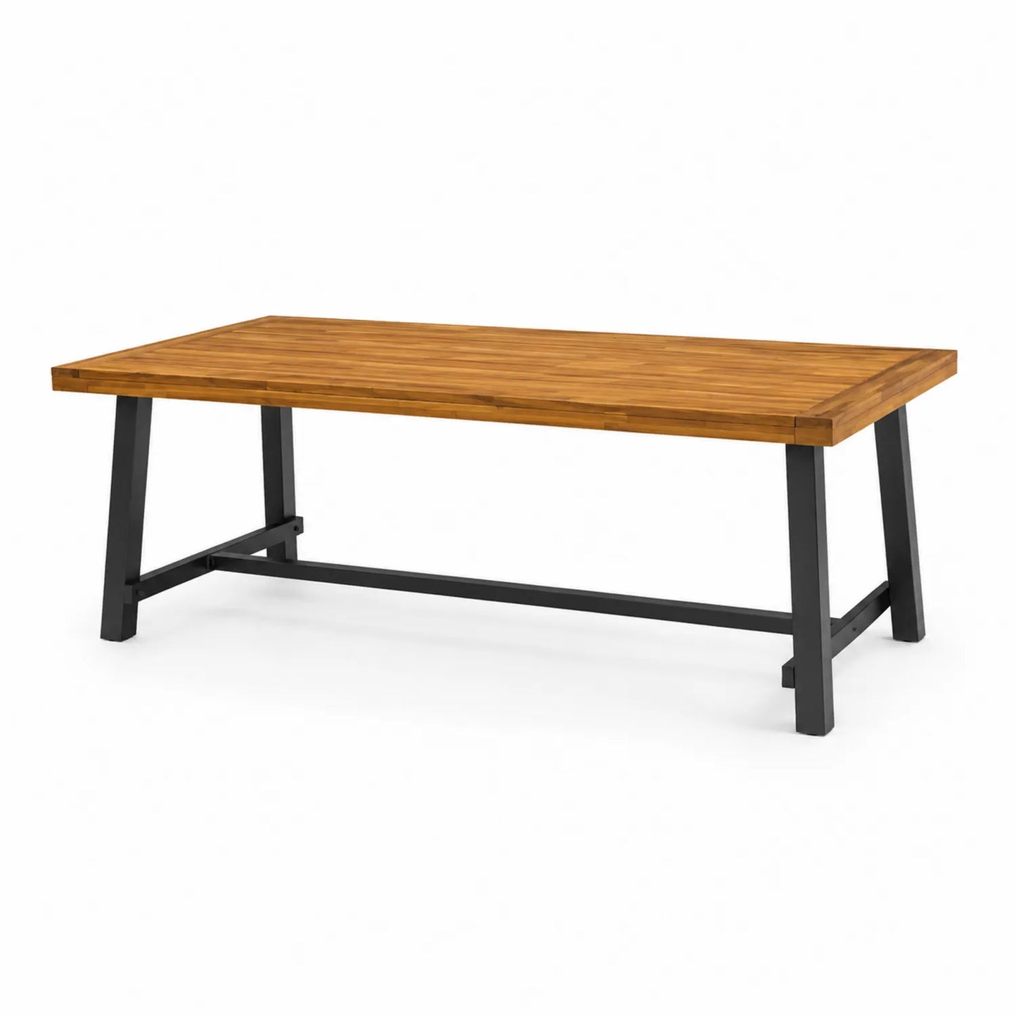 Esstisch aus Akazienholz mit Metallbeinen Braun/Schwarz