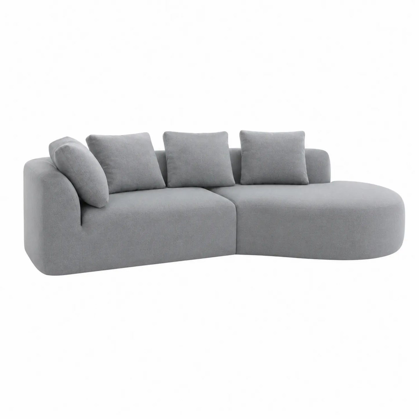 Ecksofa Polyestergewebe Grau L-Form