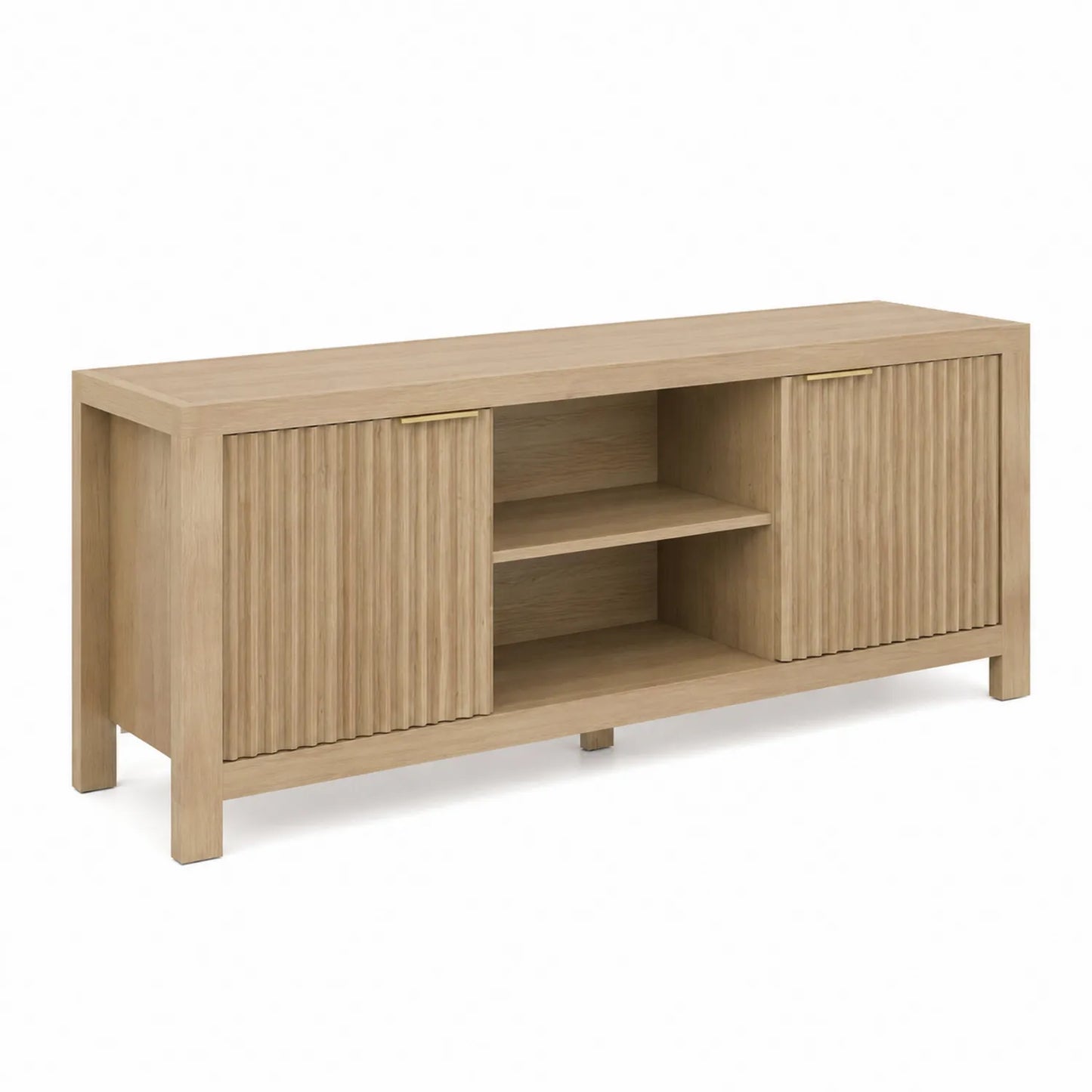 TV-Schrank aus Holz mit Schiebetüren 150x40x50cm Beige