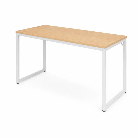 Rechteckiger Tisch 120x60x75 cm Holz Metall Weiß