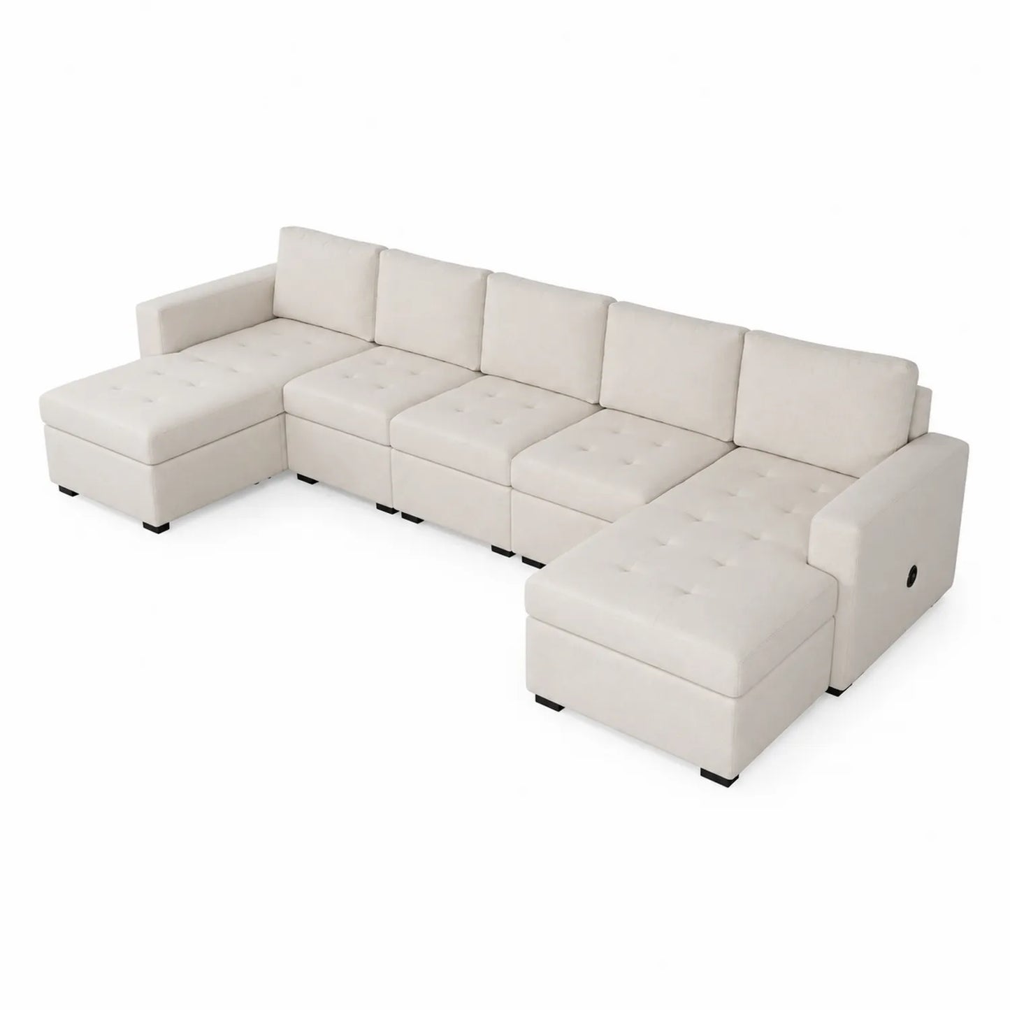 Modulares Ecksofa Stoff Beige