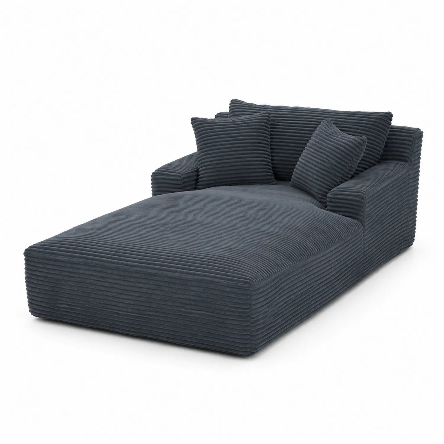 Cord Sofa Lounge Liege Dunkelgrau