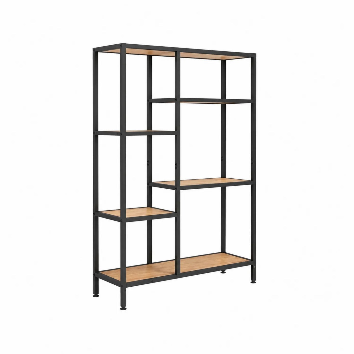 Regal Metallrahmen Sperrholzfächer 180x120x40 cm Schwarz Natur