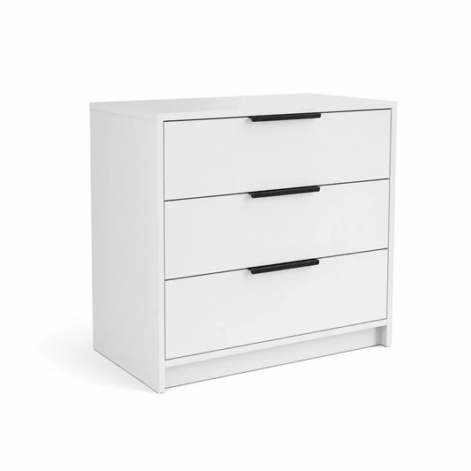 Kommode mit 3 Schubladen aus Holzwerkstoff Weiß